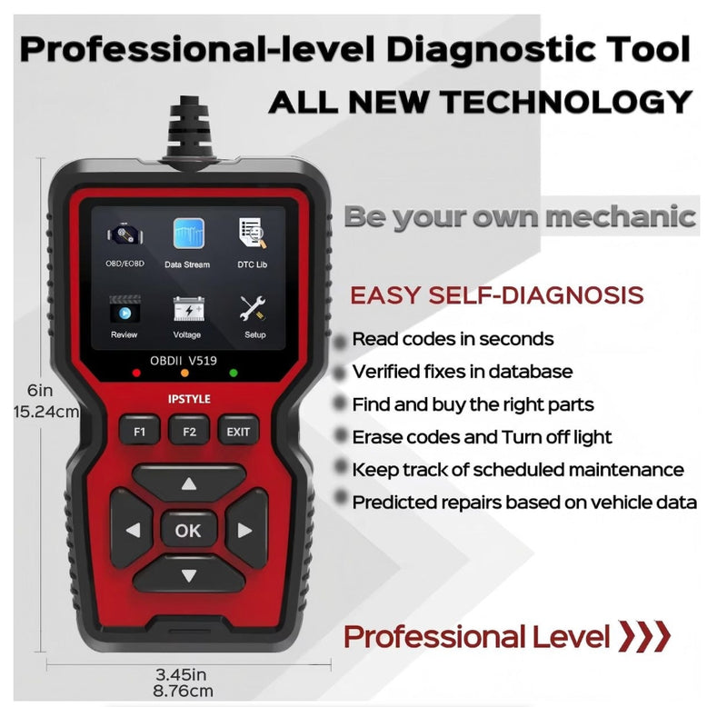 OBD2 Scanning Diagnostic Tool Professional Engine Code Reader And Reset