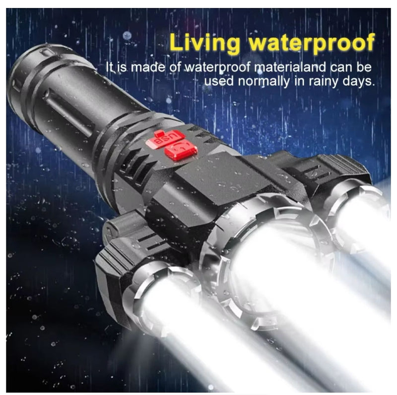 3 LED Flashlight Strong Waterproof Outdoor Camping Bike Light