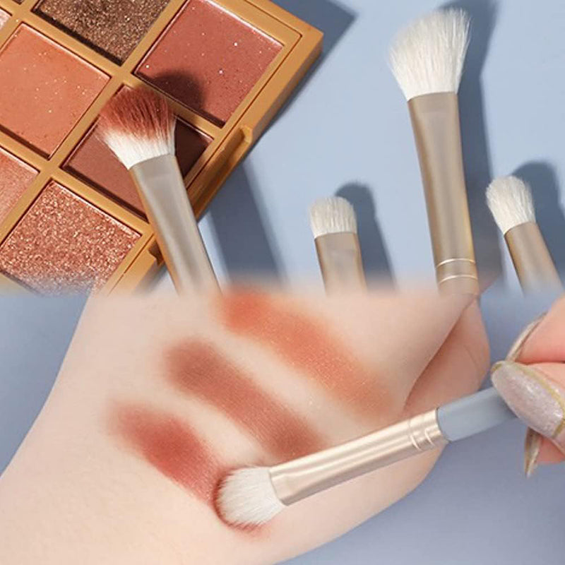 10-Piece Makeup Brush Set – Soft Synthetic Face & Eye Brushes with Travel Pouch