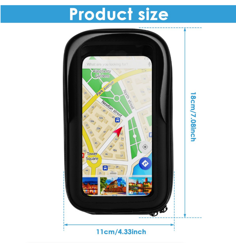 Bike Phone Holder Bag Waterproof Motorcycle Handlebar Bag Phone Mount - Handlebars