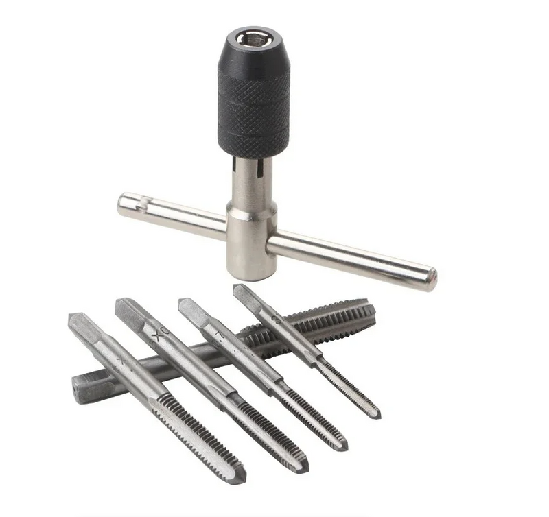 Professional Hand Tapping Tools T-Handle Wrench Set Ratchet Tap Holder