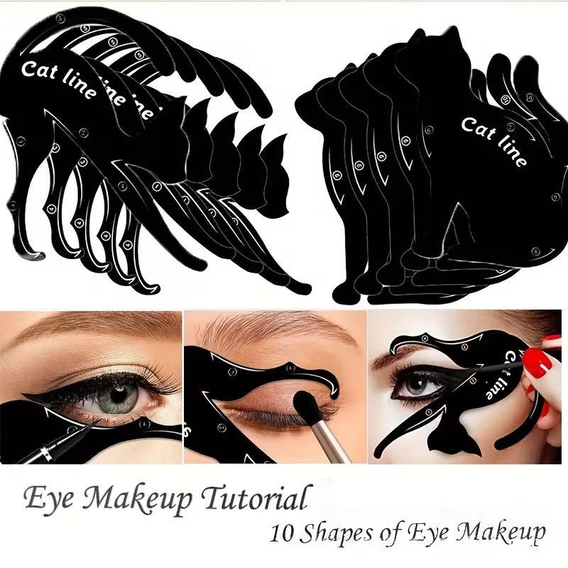 Cat Eyeliner Card Set, Multi-Function Eye Makeup Template For Eyeliner & Eyeshadow, South African Beauty Tool