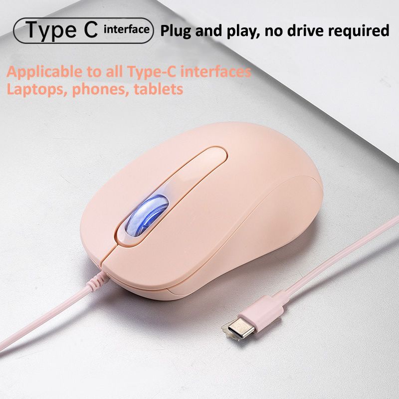 Type C Wired Mouse Gaming Mouse Silent Mouse for PC/Laptop/Desktop