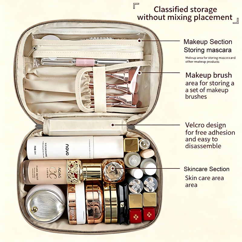 2-in-1 Divided Cosmetic Bag