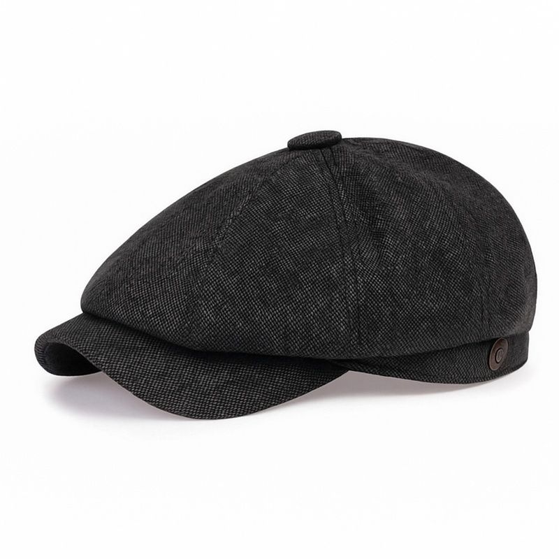 Men's Newsboy Hats Peaky Autumn Vintage Herringbone Octagon Cap Classic Lightweight Beret Hats Vintage Baker Boy Cap