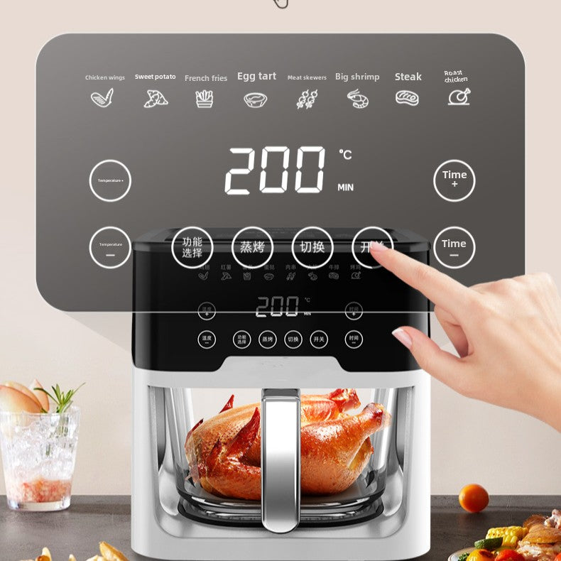4L Fully Automatic Large-Capacity Air Fryer with Transparent Oven and Microwave Airfryer
