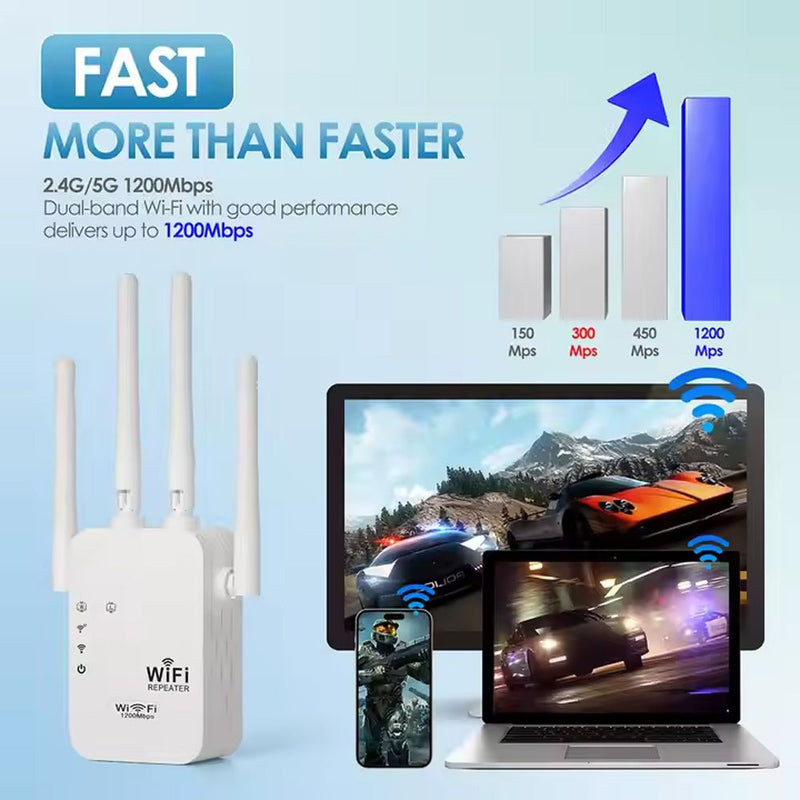 WiFi Repeater Wireless Extender 5G 2.4G Amplifier WiFi Router