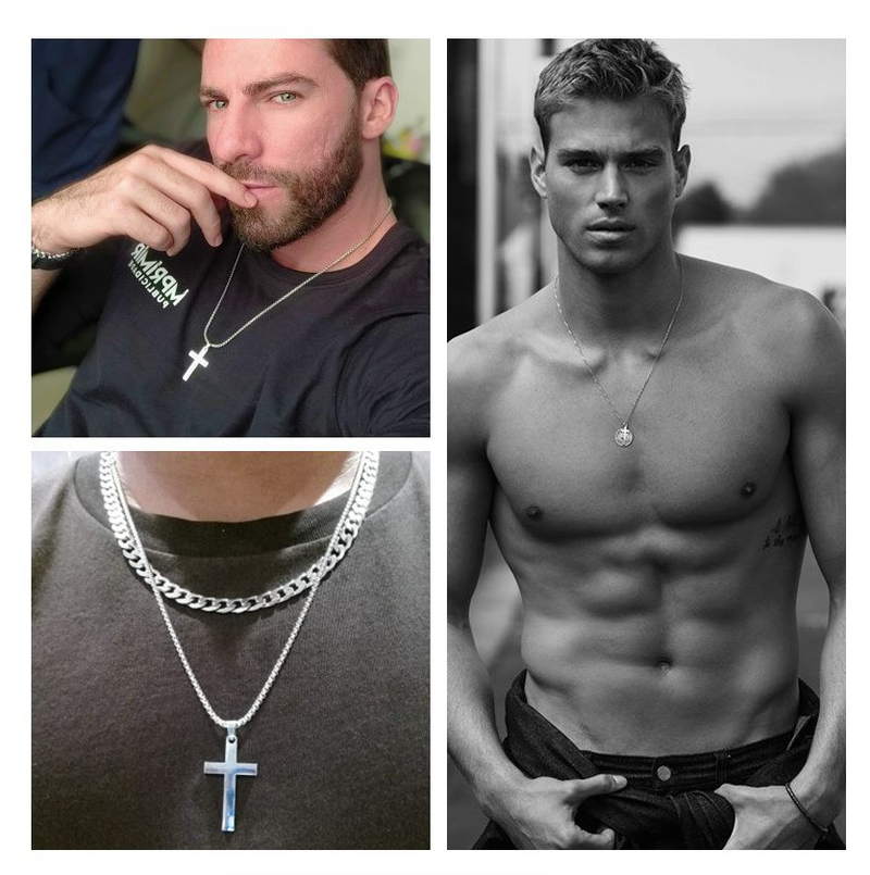 Men Jesus Cross Necklace Men Spiritual Jewelry