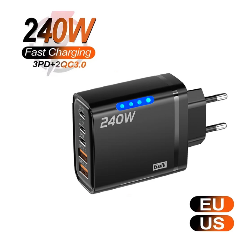 5 Ports USB C PD Charger Quick Charge 3.0 Type C Phone Fast Chargers