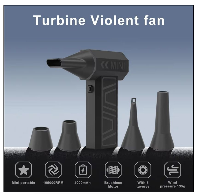 Electric Air Blower Turbo Jet Fan Brushless Motor HighSpeed Adjustable Wind