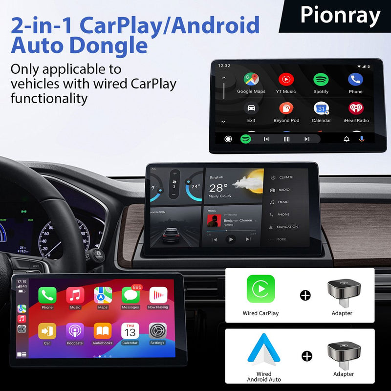 2 in 1 Wireless CarPlay Adapter Android Auto Wireless Adapter