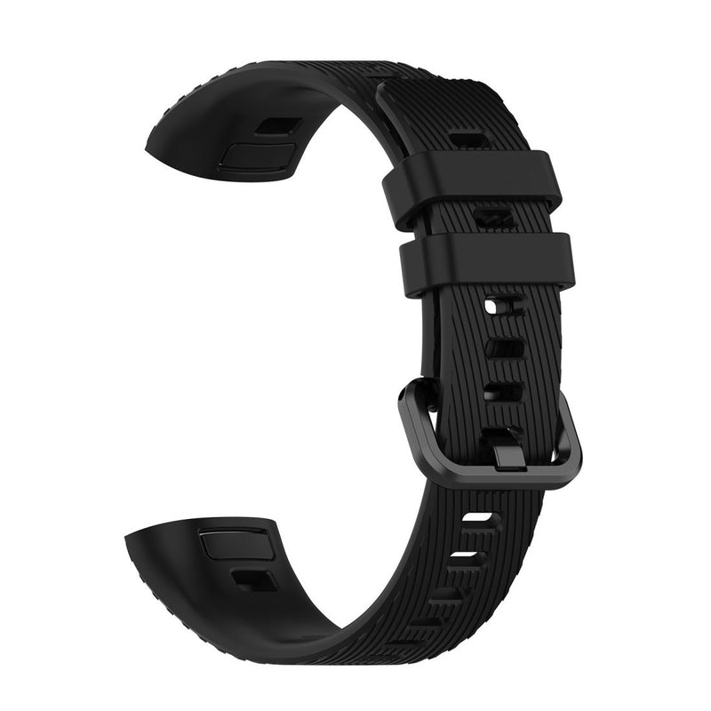 Silicone Watch Band Compatible with Huawei Band 3 Pro & Band 4 Pro (Black)