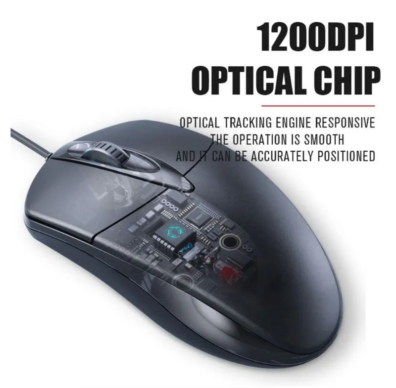 USB Wired Mouse Anti Slip Roller 3D 1200DPI Game For PC Desktop