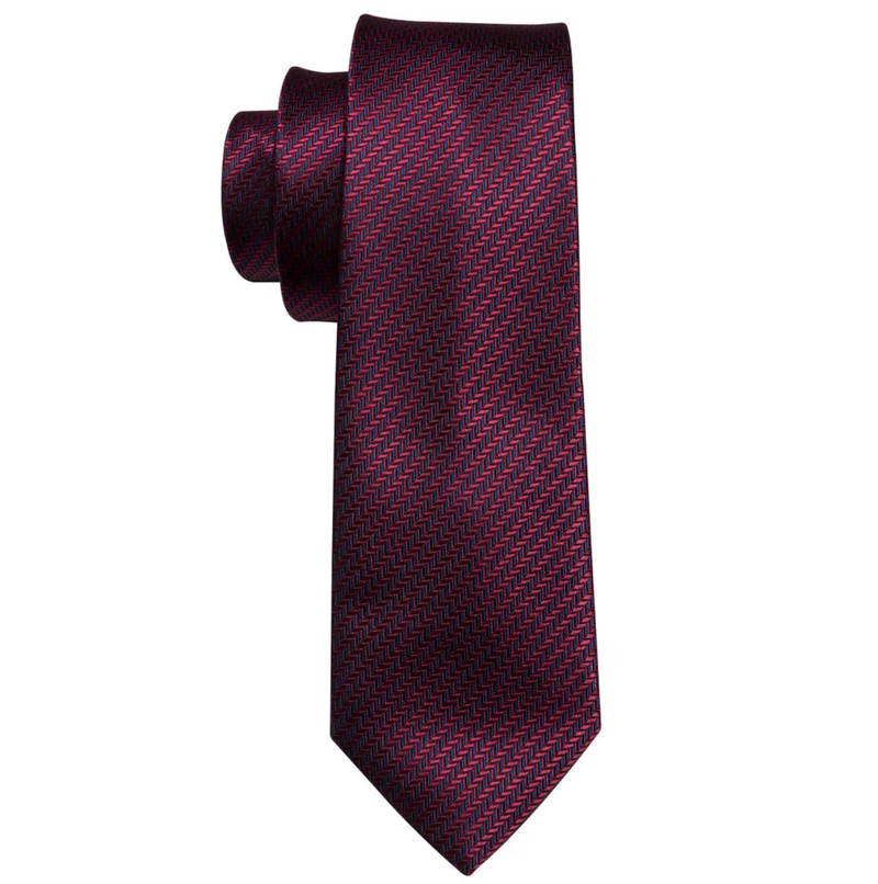 Silk Wedding Necktie Jacquard Woven Striped Ties Men Handkerchief Cufflink Set