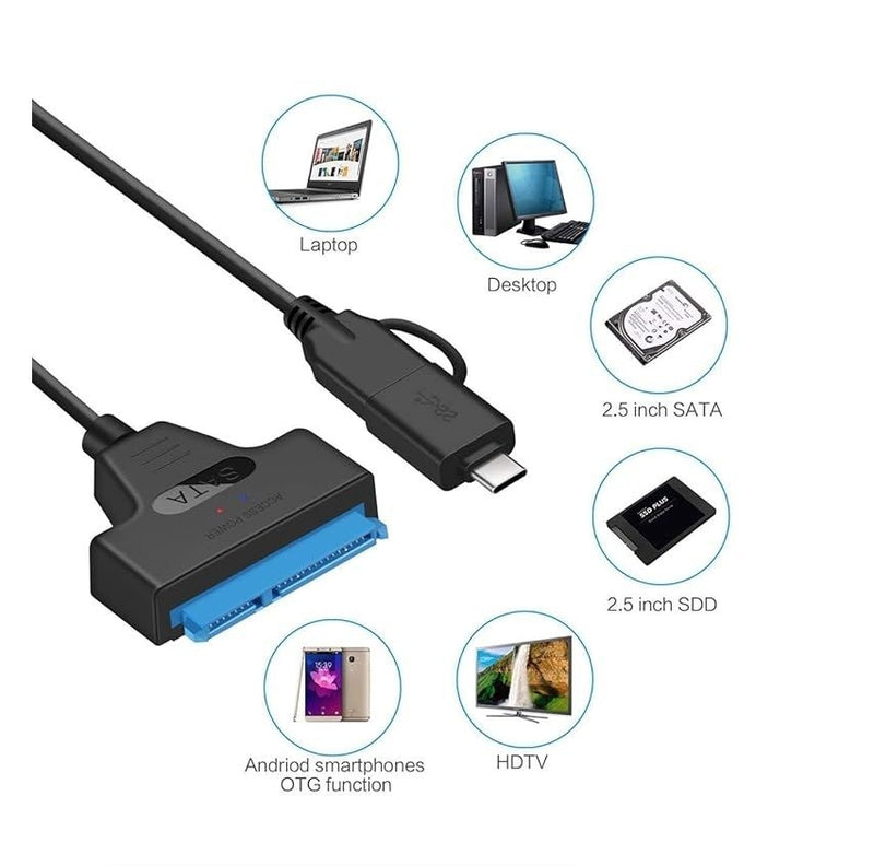 USB 3.0 / USB-C to Sata Cable for 2.5 3.5 Inch HDD/SSD Hard Drive Disk
