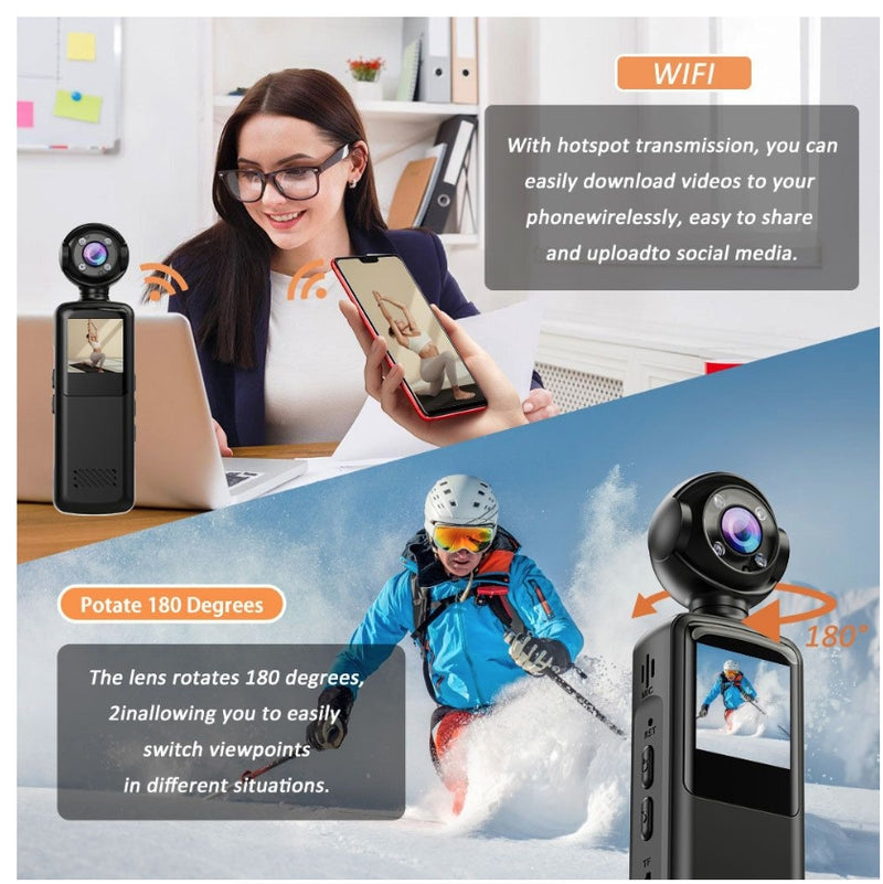 Handheld Camera, Portable WiFi Clip-on Camera
