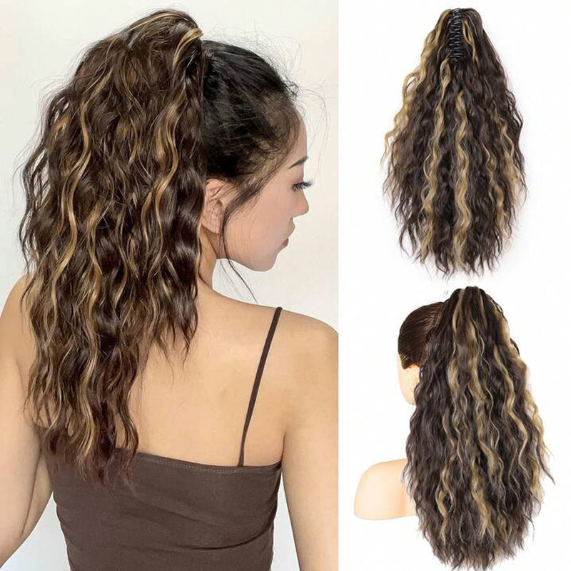 Womans Double Ponytail with Cornrow-style Voluminous