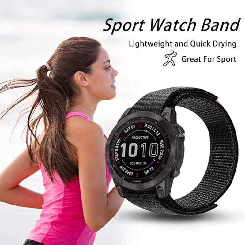 Strap 22mm Nylon Soft Lightweight Velcro Breathable Watch Bands