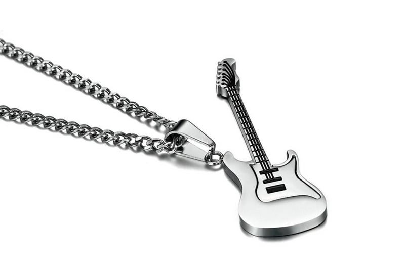 Men's Necklace - Musical Based Rock Hip Hop Electric Guitar Bass Necklace