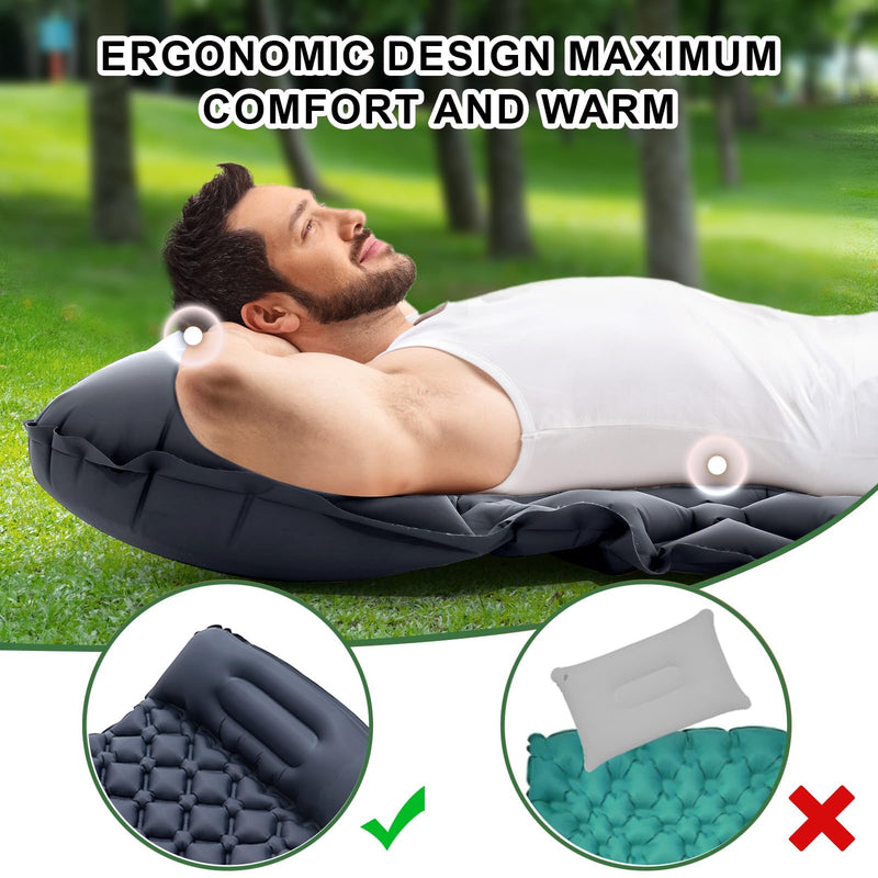 Outdoor Sleeping Mat/Pad Camping Inflatable Mattress with Pillows Travel Mat Folding Bed