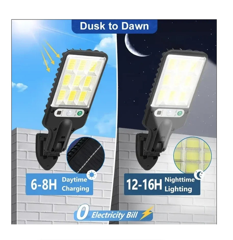 LED Solar Outdoor Remote Control 3 Modes LED Courtyard Wall Lamp
