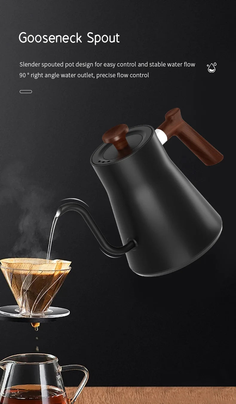 IPSTYLE Electric Gooseneck Kettle 900ML Hand Brew Coffee Pot Smart Teapot