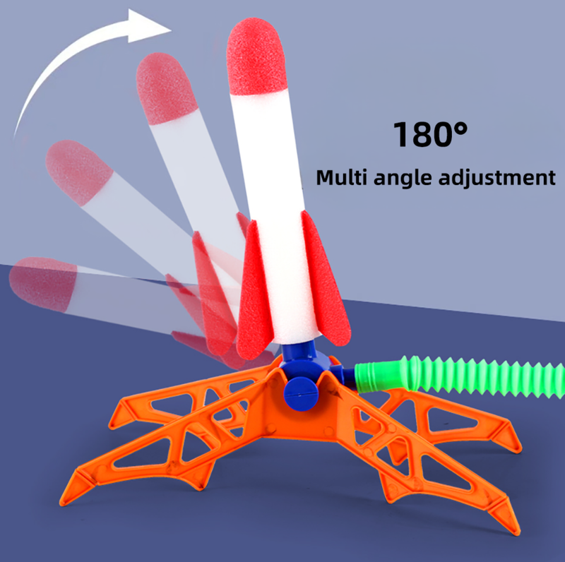 Children Air Stomp Rocket Launcher Toy Flying Foam Rockets Foot Pump Jump