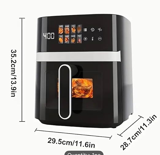 5.5L Digital Smart Air Fryer, Black, 8 Preset Programs with LCD Display
