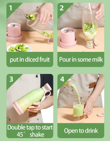 Electric Juicer Cup 6 Blades Blender Milkshake Machine USB Portable Fruit Milk Mixing Tool Mini Fresh Juice Blender