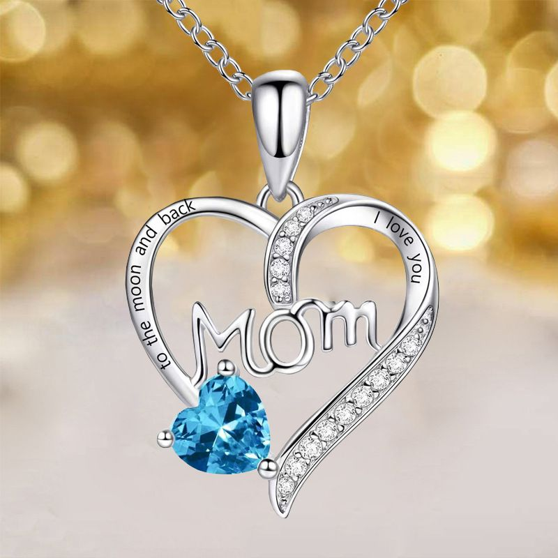 Fashion Mother's Day Necklace Woman Mom Heart-shaped Pendant Necklace