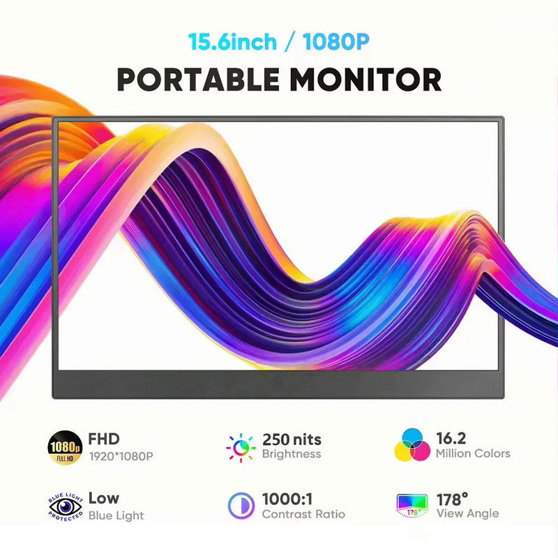 15.6 inch Touch Screen Portable Monitor 1080p 45sRGB 60Hz Laptop Screen Extender