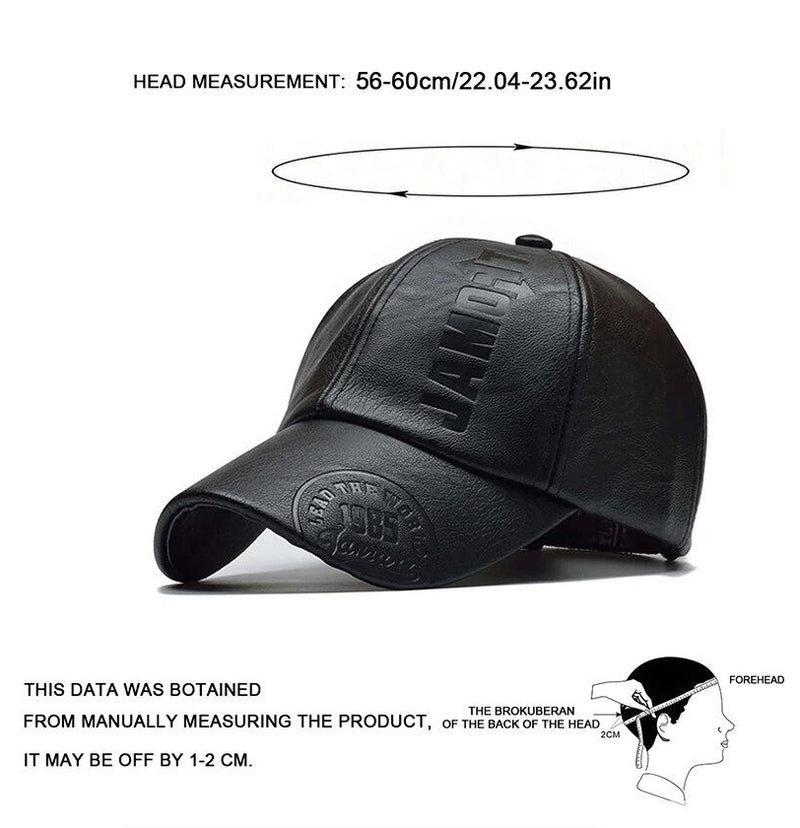 IPSTYLE Leather Baseball Caps Spring Autumn Outdoor Adjustable Casual Hats