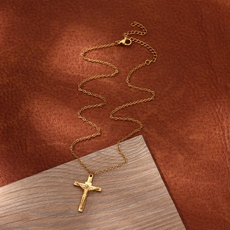 Jesus Cross Necklace For Woman Men Caravaca Angels Crucifix Charm