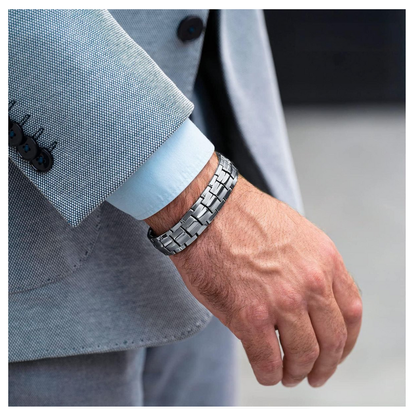 IPSTYLE Men's Bracelet Magnetic Therapy Wristband Premium Pure Titanium