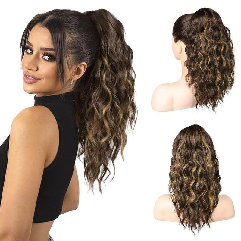 Womans V-Tip Pre-Bonded High-Temperature Fibre Ponytail Wig (18inch/45cm long)