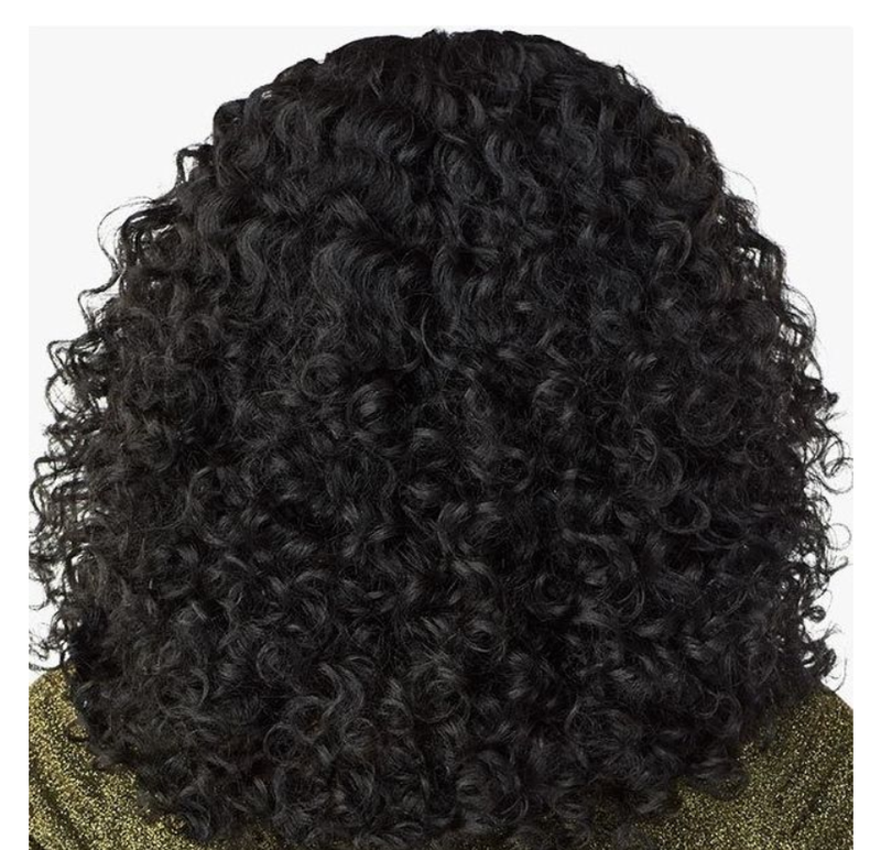 Afro Kinky Curly Middle Part Synthetic Short Curly Wig For Black Woman 14"