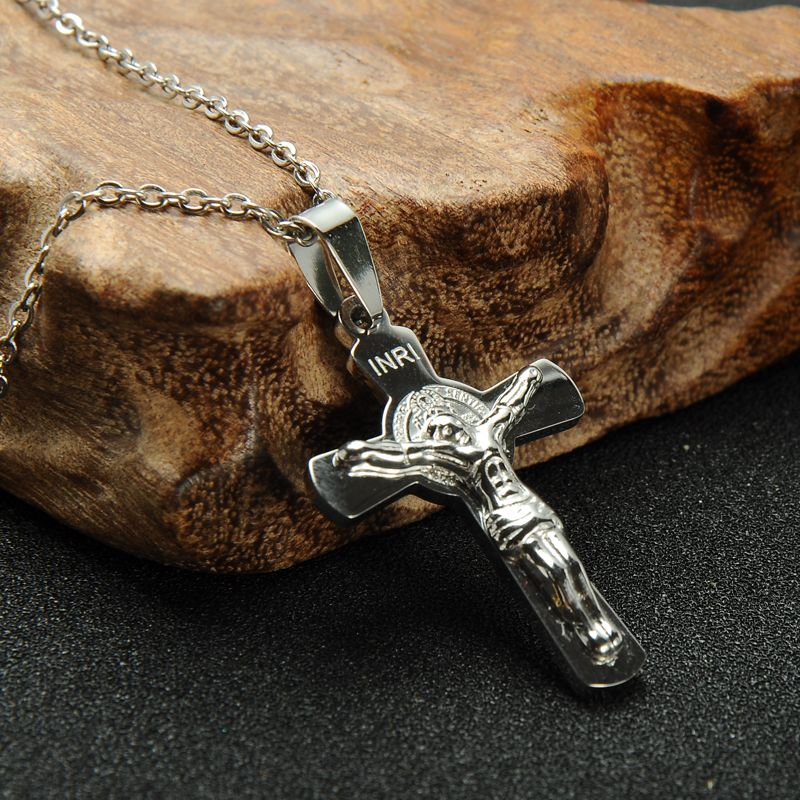 Jesus Cross Crucifix Pendant Necklace For Men Woman Gifts Jewelry