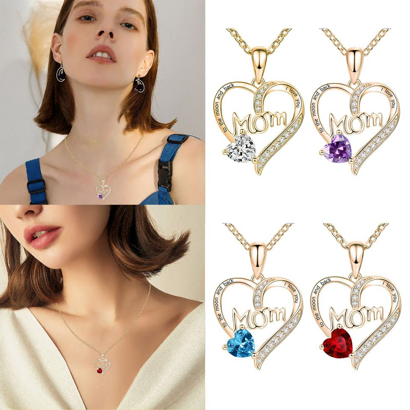 Fashion Mother's Day Necklace Woman Mom Heart-shaped Pendant Necklace