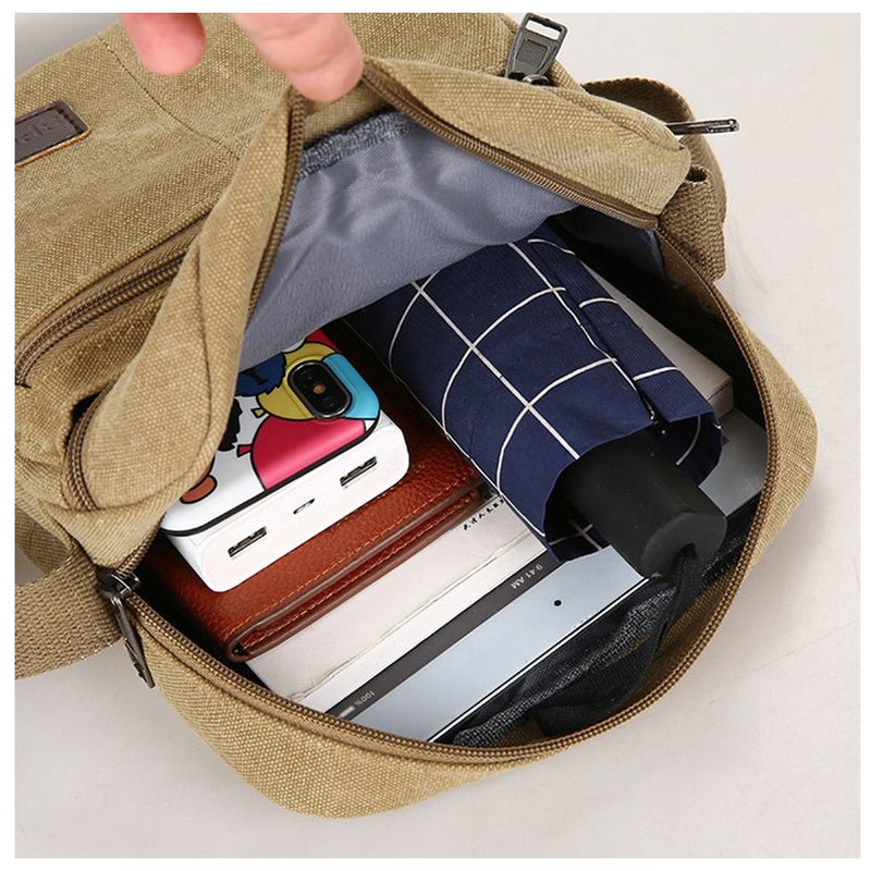 Canvas Shoulder Bag Casual Bag Sling Small Waterproof Business Handbag