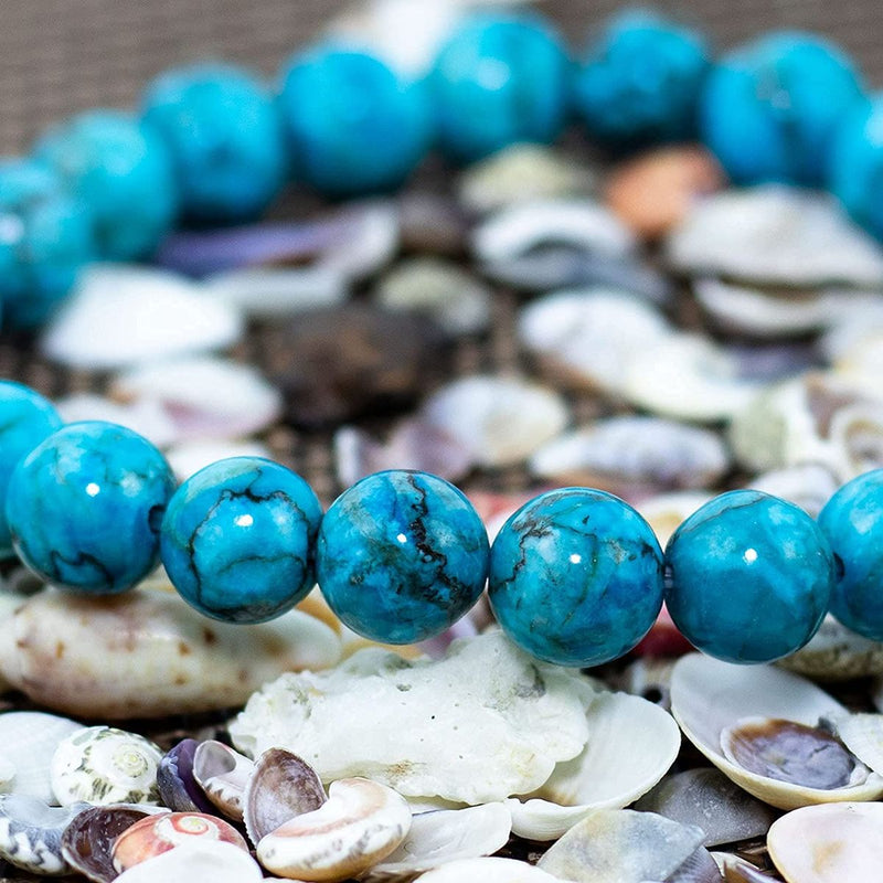 Natural Gemstone Bracelet 8mm Round Beads Healing Magnesite Turquoise