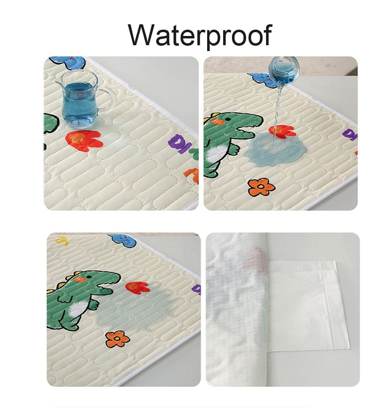 Waterproof Washable Mattress Urine Mat Baby Toddlers Cartoon Bed Protector