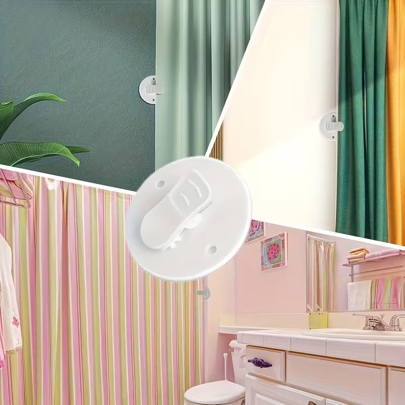 4Piece Shower Curtain Windproof Clips, Adhesive Splash-Proof Curtain Weight Holders