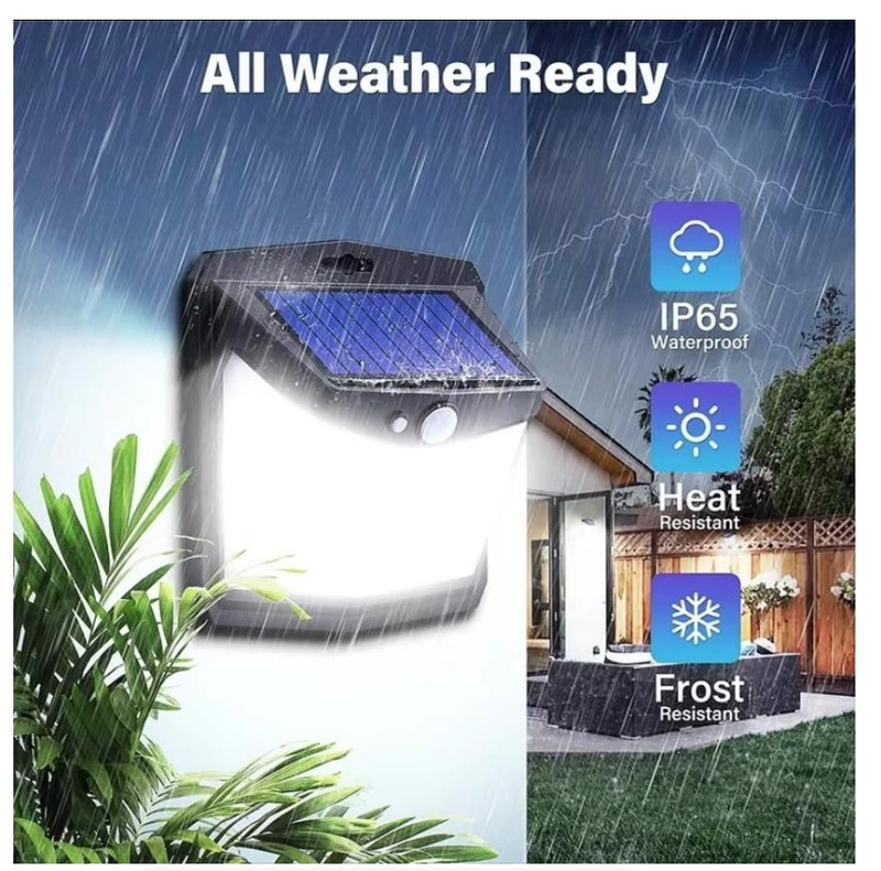 IPSTYLE Solar Wall Lights Outdoor Solar Lamp Sunlight Street Light 128 LED