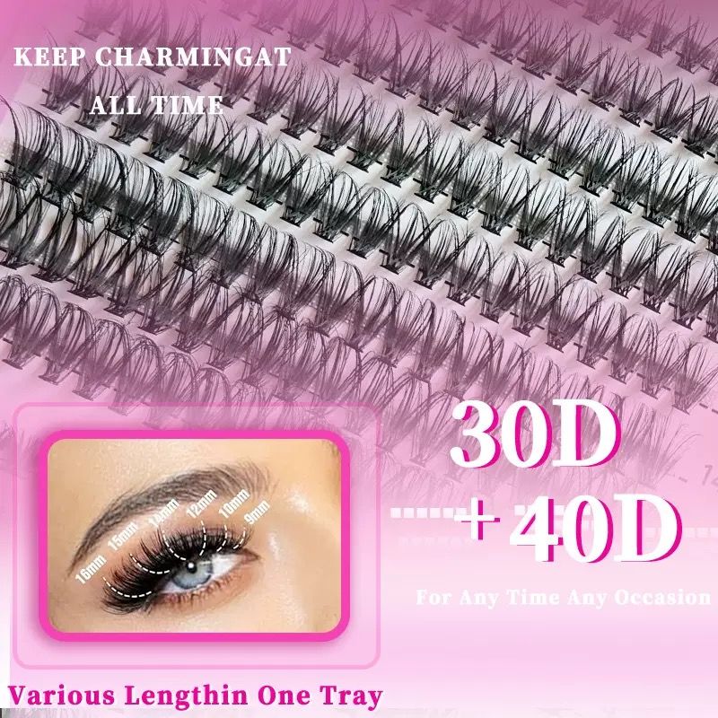 30D 40D 50D Segmented Eyelash Book Set 600pcs 9-16mm Soft light and natural