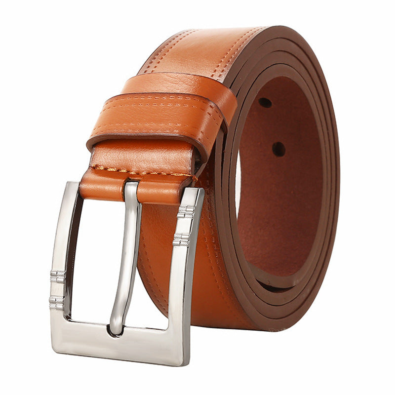 Men Quality Leather Belt Luxury Designer Alloy Pin Buckle Belts