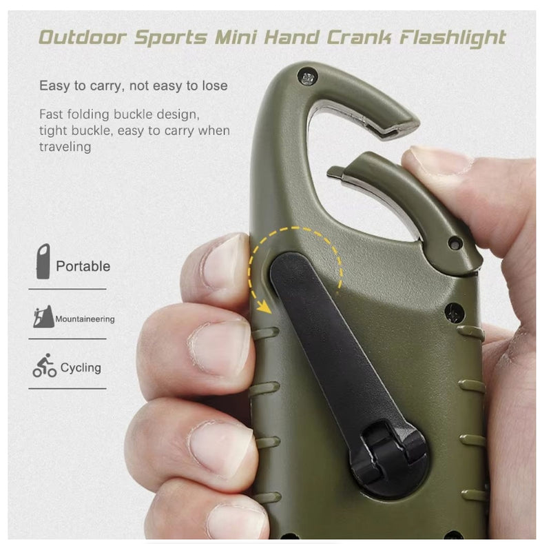 Solar Hand Crank LED Flashlight Emergency Outdoor Light Dynamo Torch