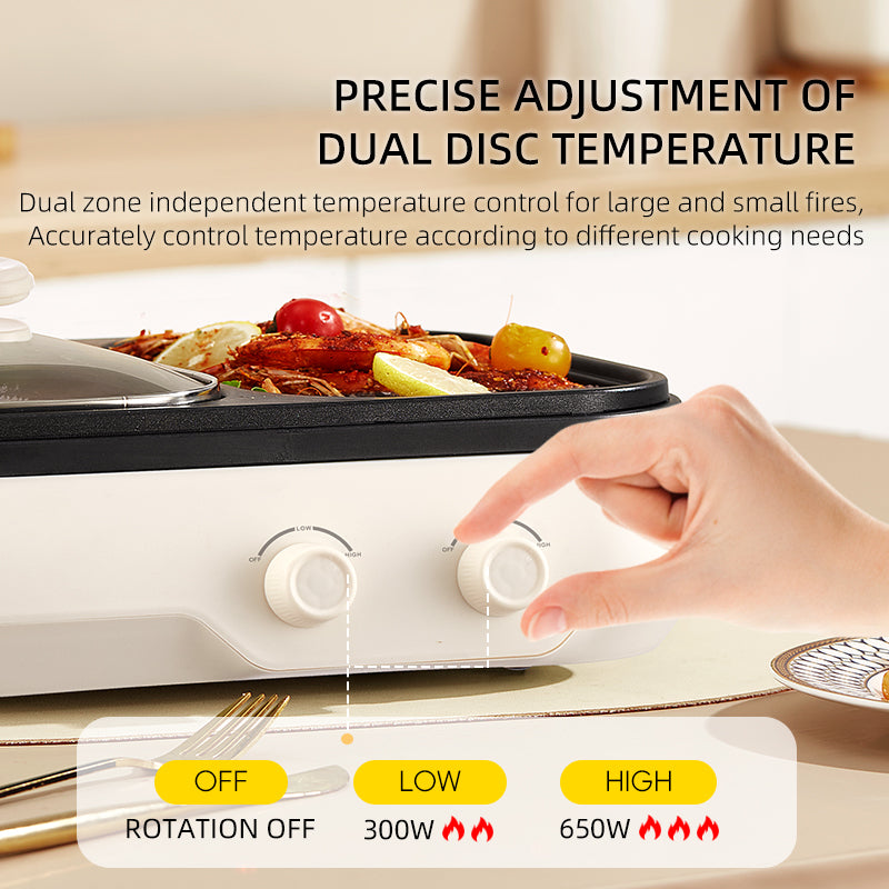 Electric Hot Pot Grill Cooker Household Multi-Cooker Non-Stick Cooking Pot