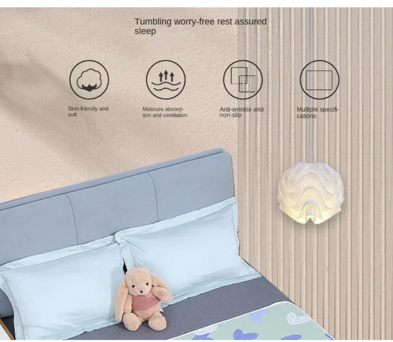Cute Waterproof Washable Mattress Urine Mat for Baby Toddlers Cartoon Bed Protector