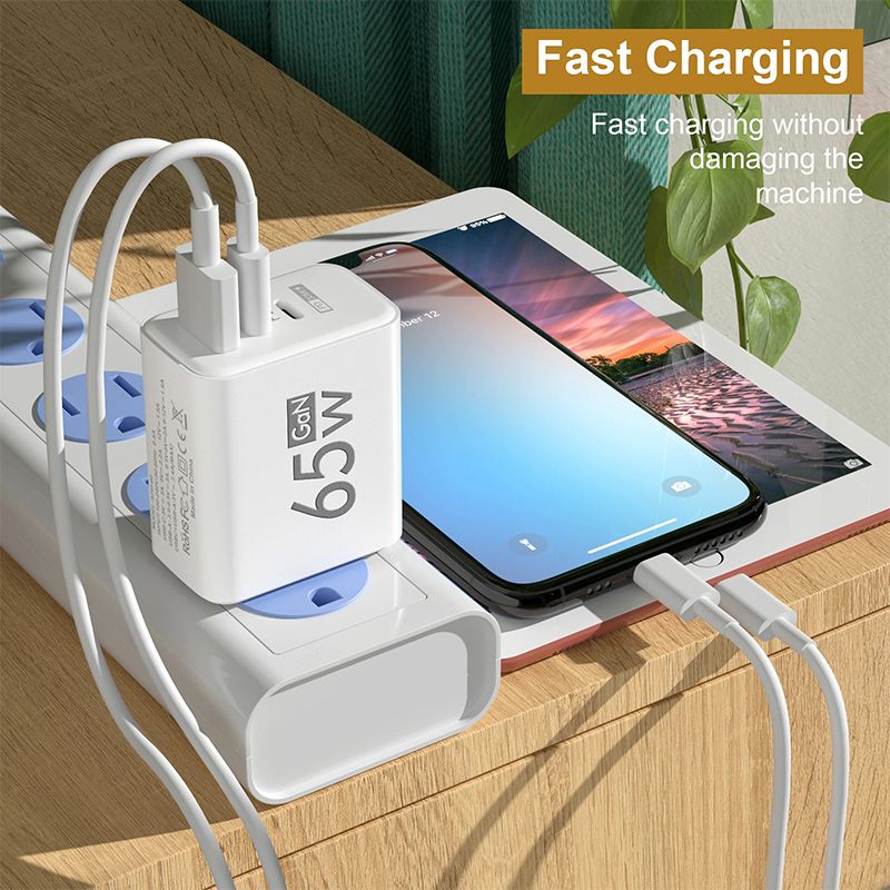 USB Type C Charger Adapter 65W Fast Charger Compatible With IPhone Xiaomi