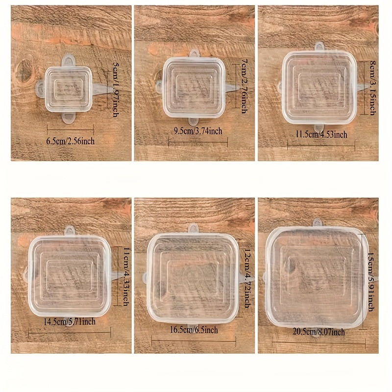 12-Pack Silicone Stretch Lids – 6 Round + 6 Square